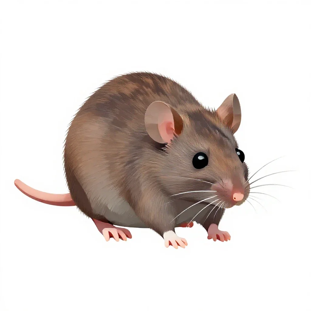 House mouse isolated on a white background