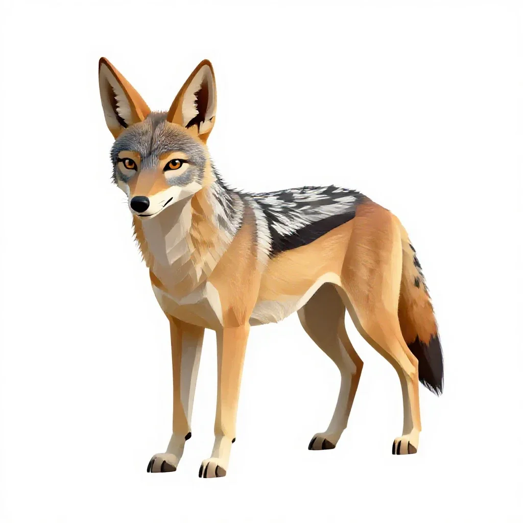 Jackal isolated on a white background