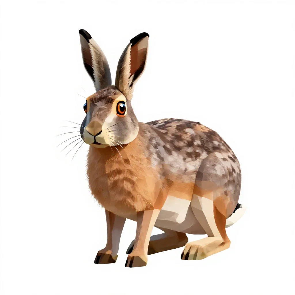Jackrabbit isolated on a white background
