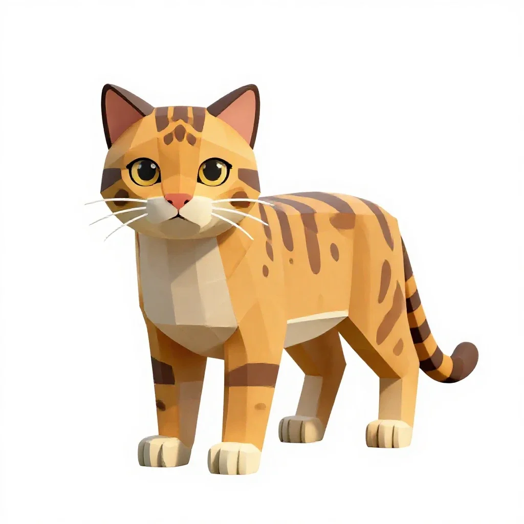Jungle cat isolated on a white background