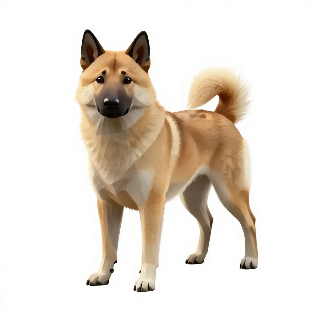 Keeshond isolated on a white background