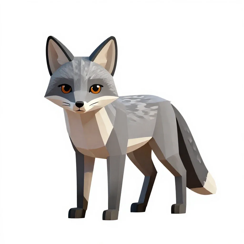 Kit fox isolated on a white background