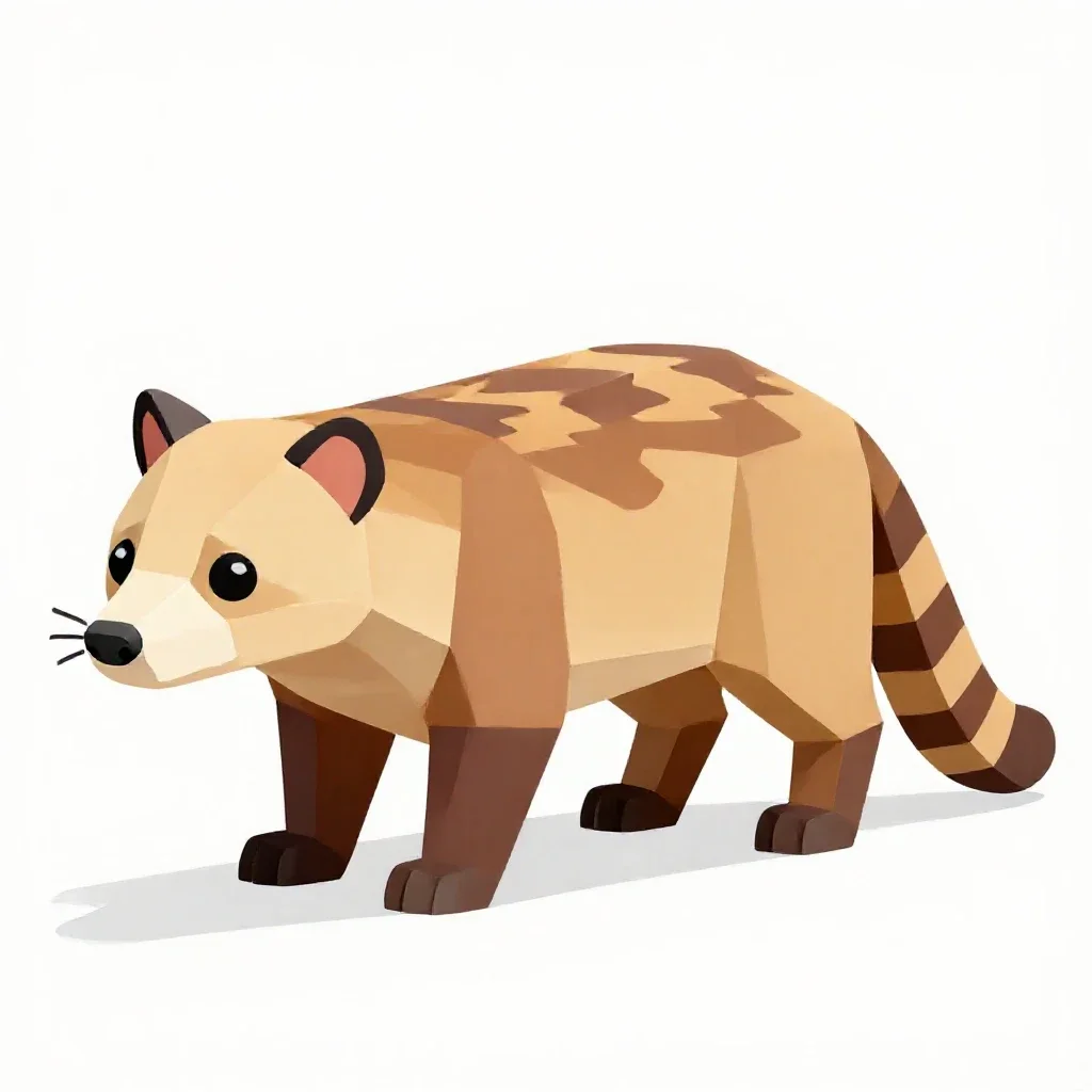 Large civet isolated on a white background