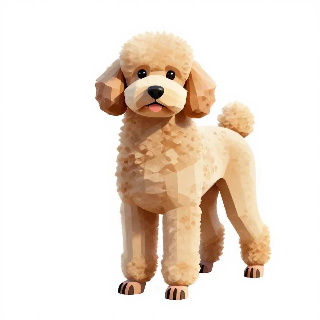 Large poodle isolated on a white background