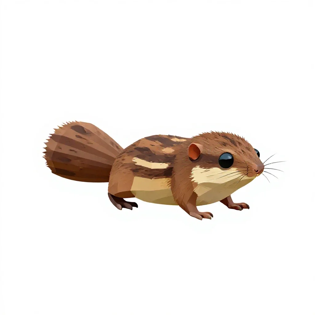 Least shrew isolated on a white background