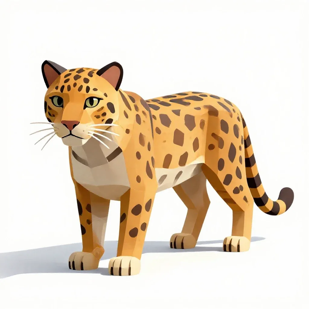 Leopard cat isolated on a white background