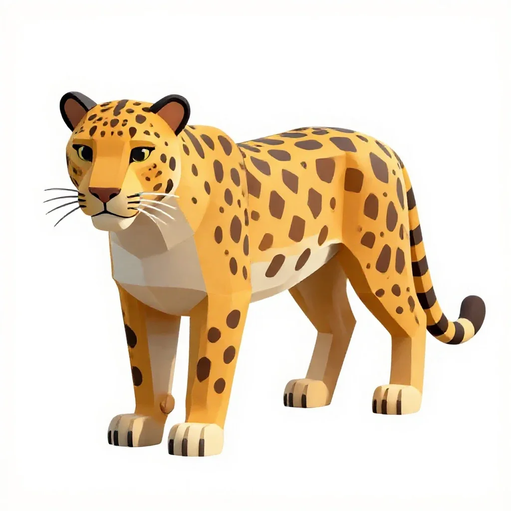 Leopardess isolated on a white background
