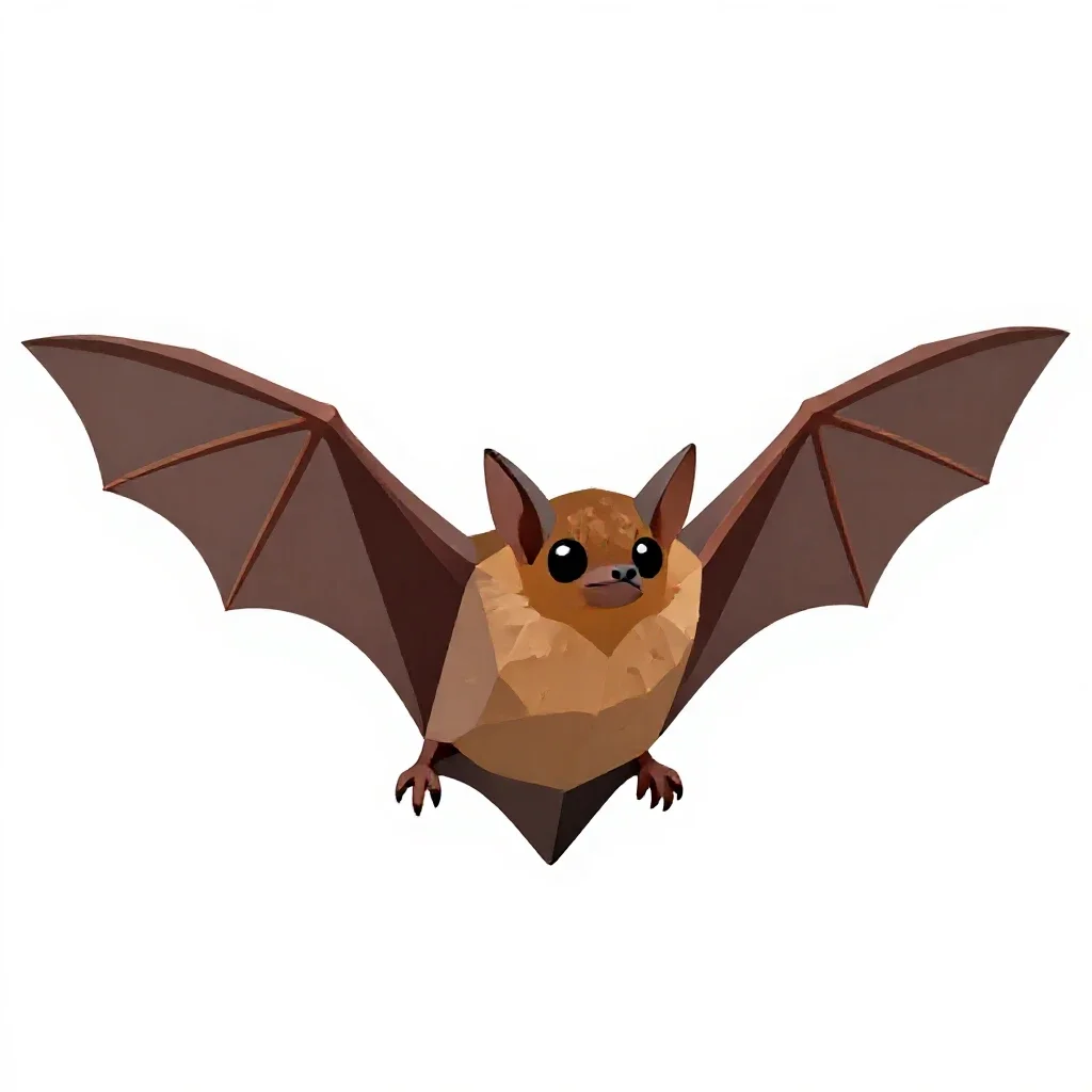 Little brown bat isolated on a white background