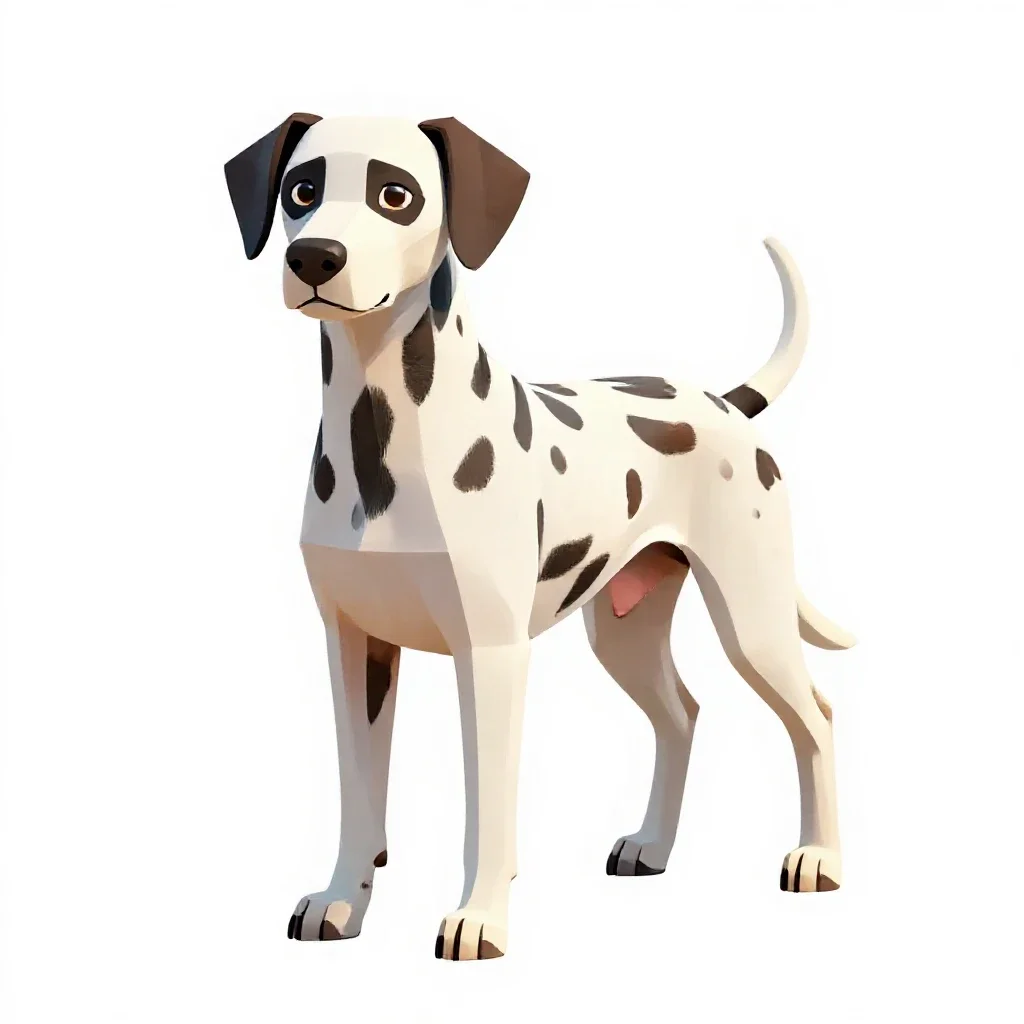 Liver-spotted dalmatian isolated on a white background