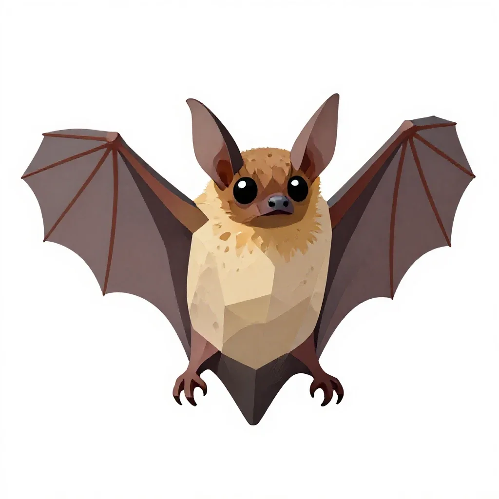 Long-eared bat isolated on a white background