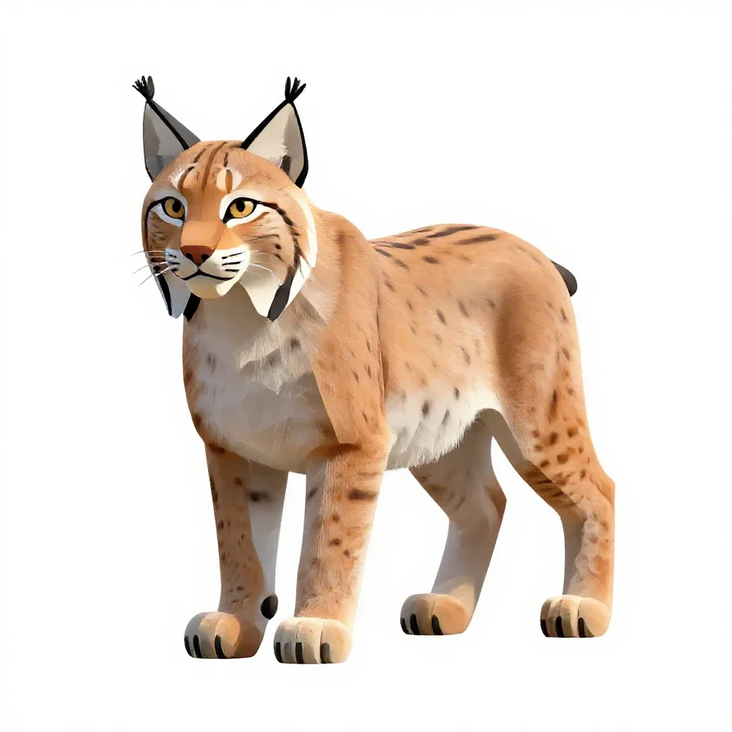 Lynx isolated on a white background