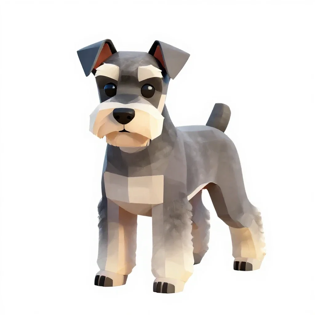Miniature schnauzer isolated on a white background