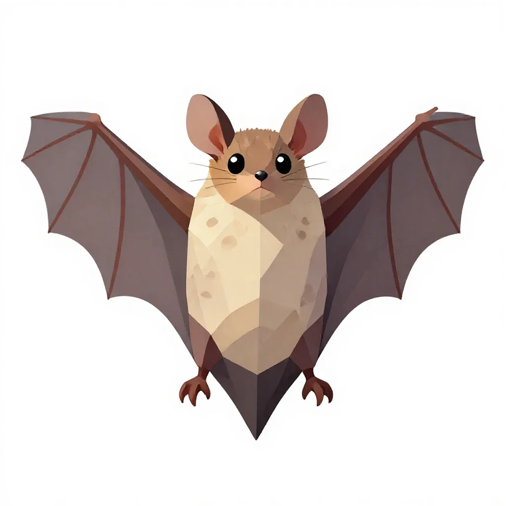 Mouse-eared bat isolated on a white background