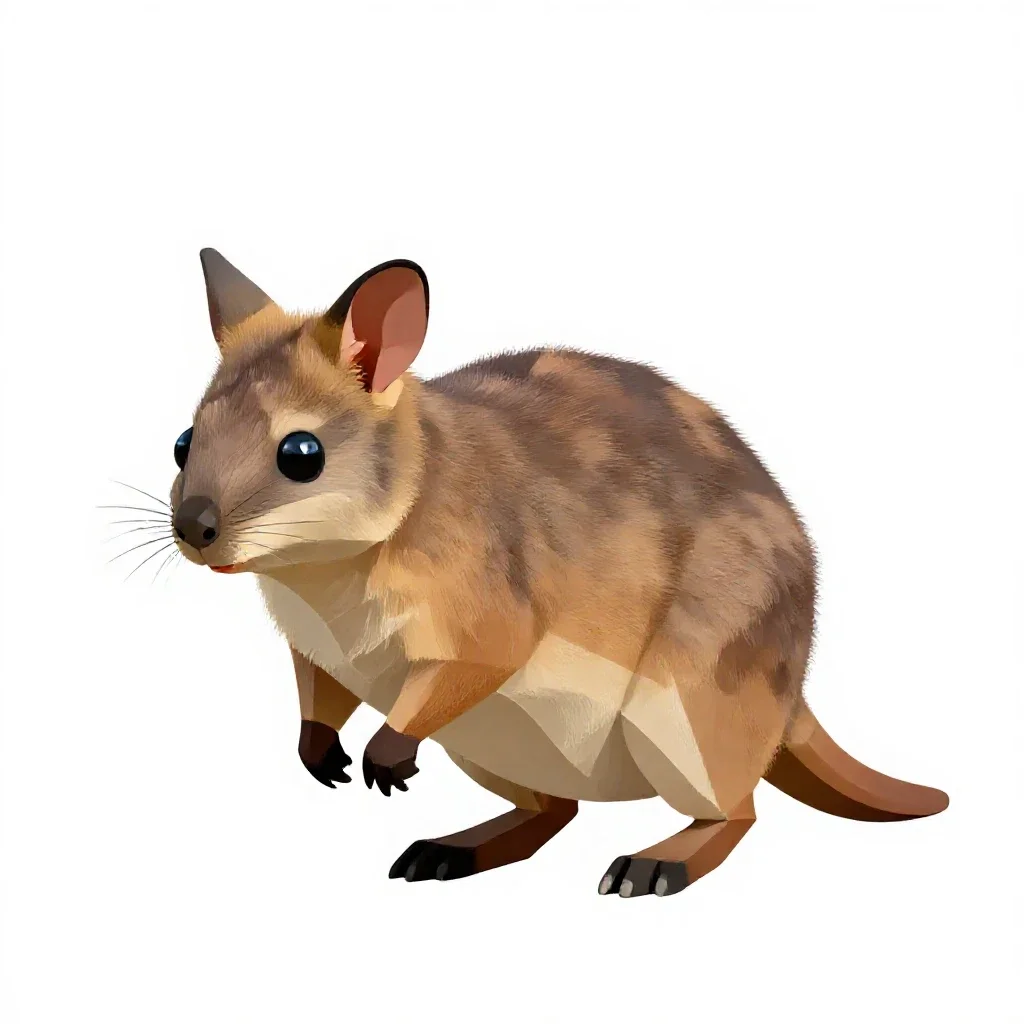 Nail-tailed wallaby isolated on a white background