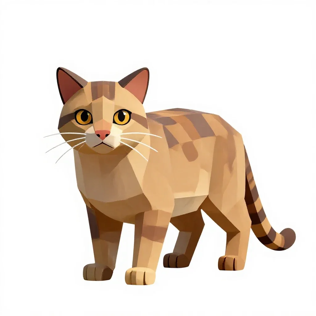 Native cat isolated on a white background