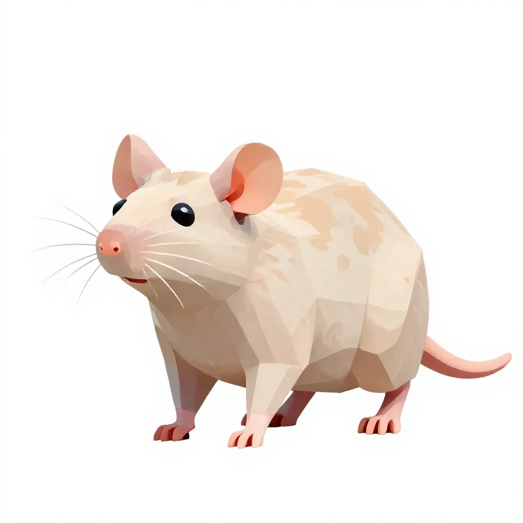 Nude mouse isolated on a white background