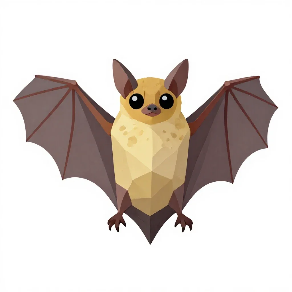 Pallid bat isolated on a white background