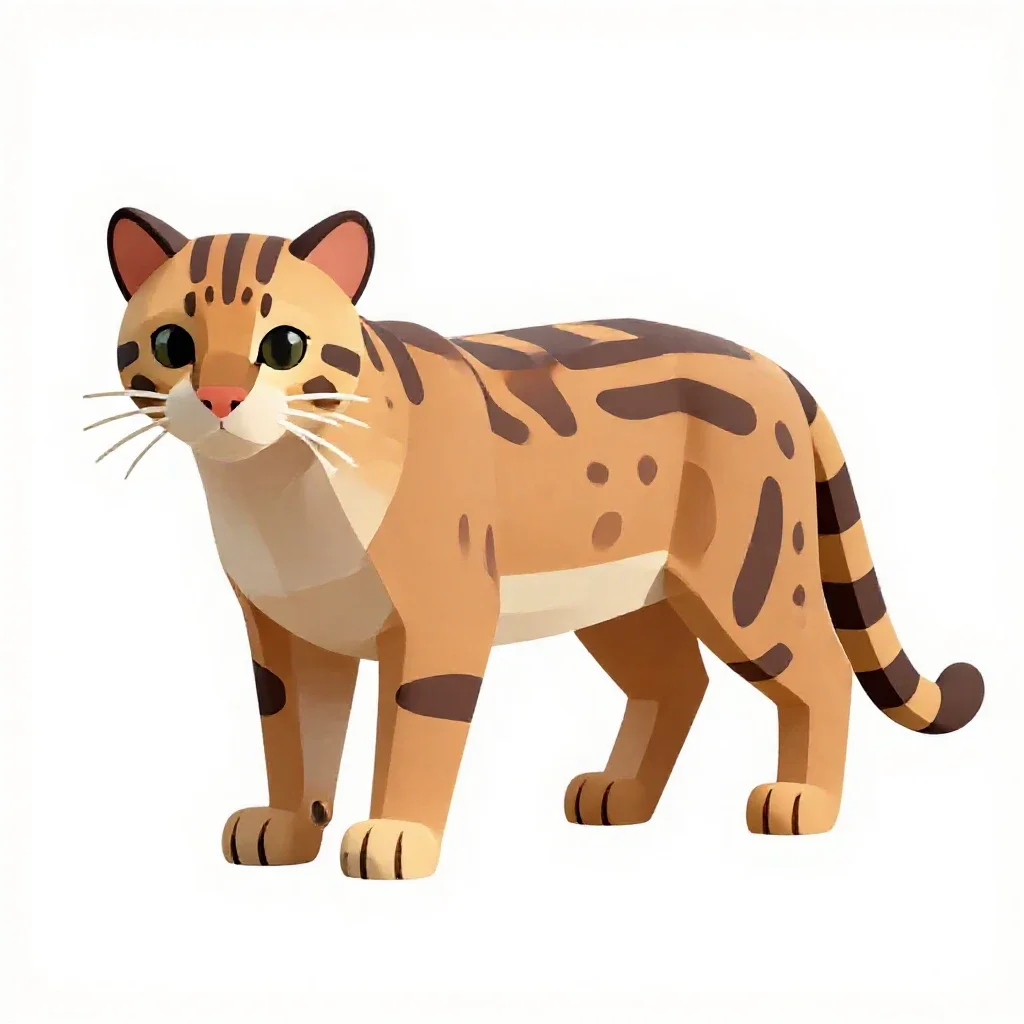 Palm cat isolated on a white background