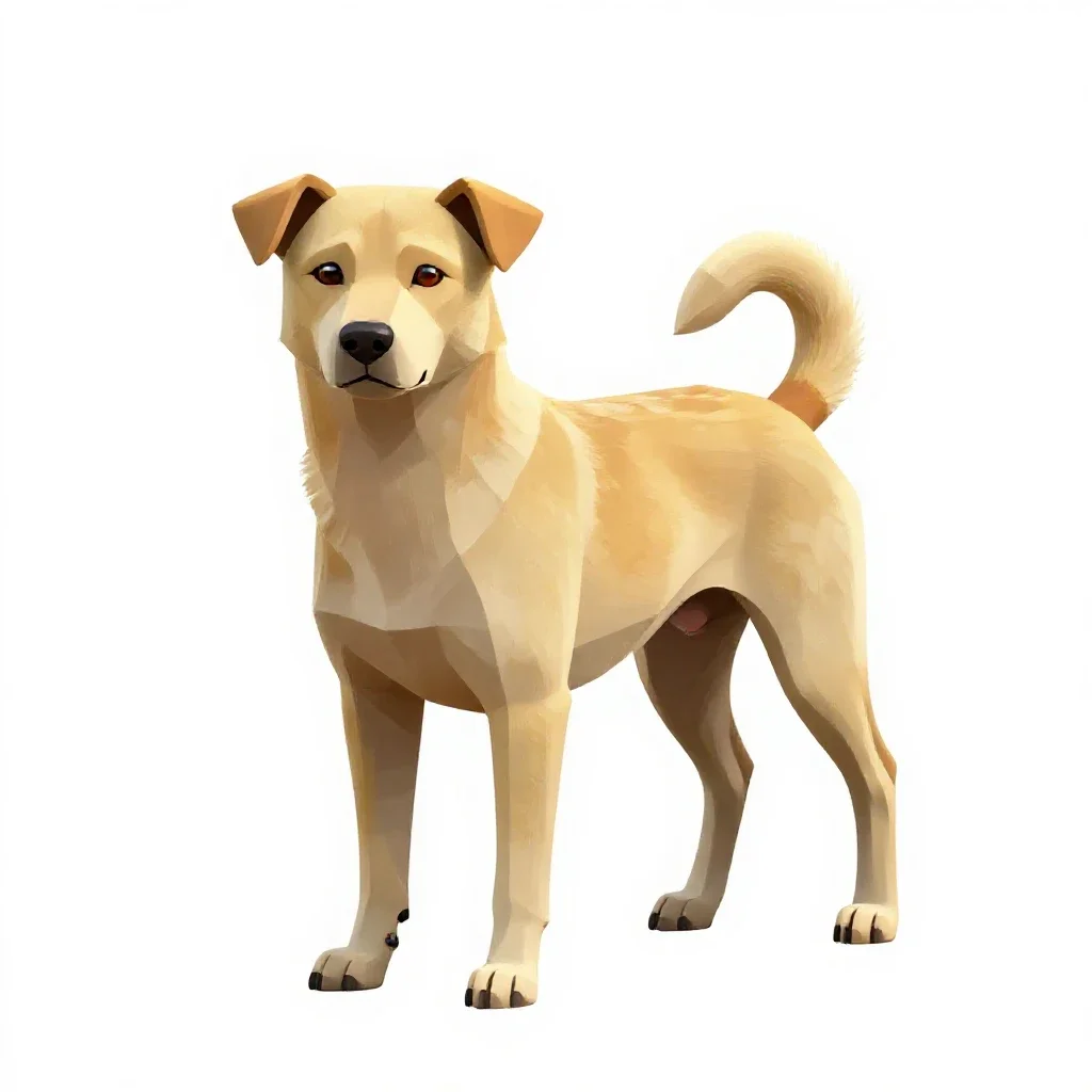 Pariah dog isolated on a white background