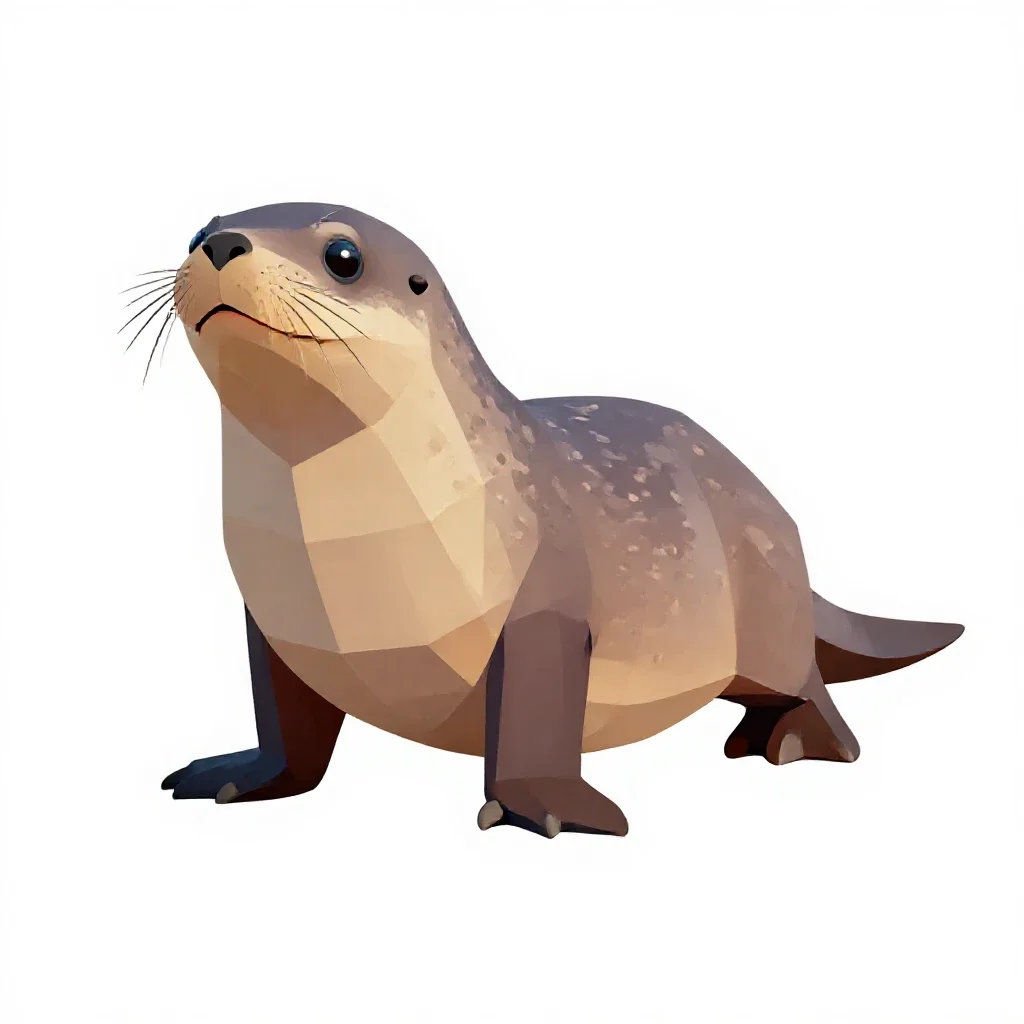 Pinniped mammal isolated on a white background