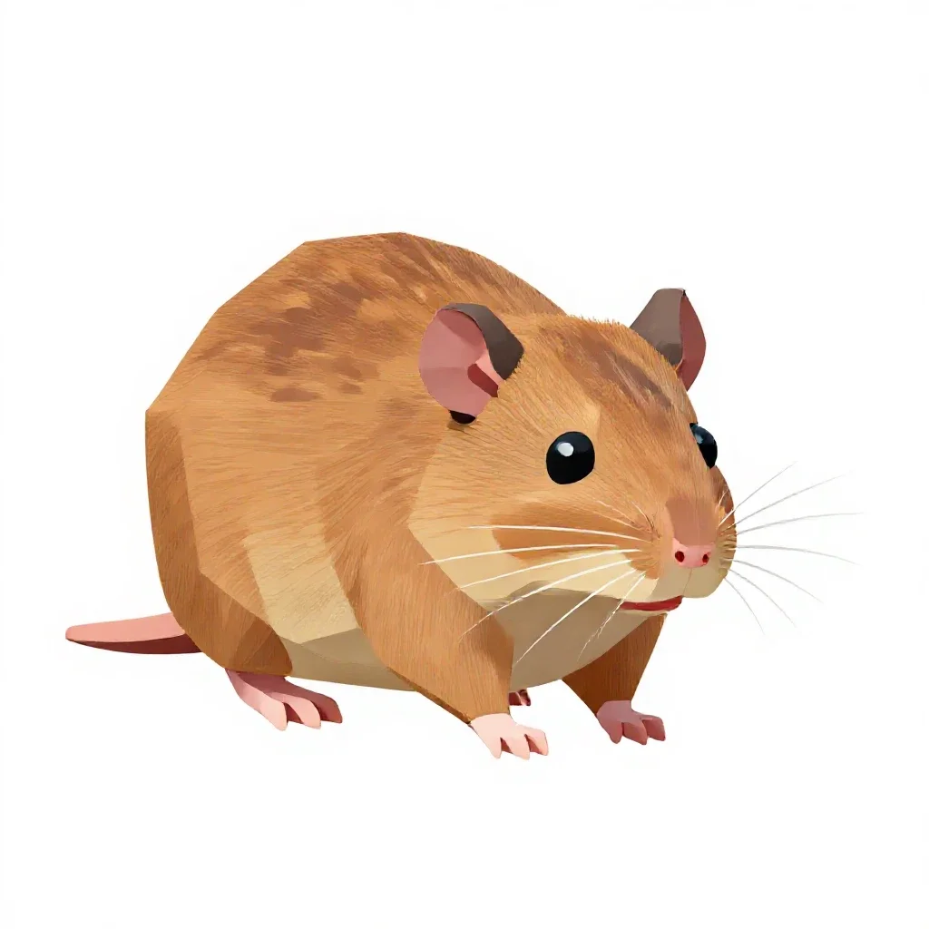 Pocket rat isolated on a white background