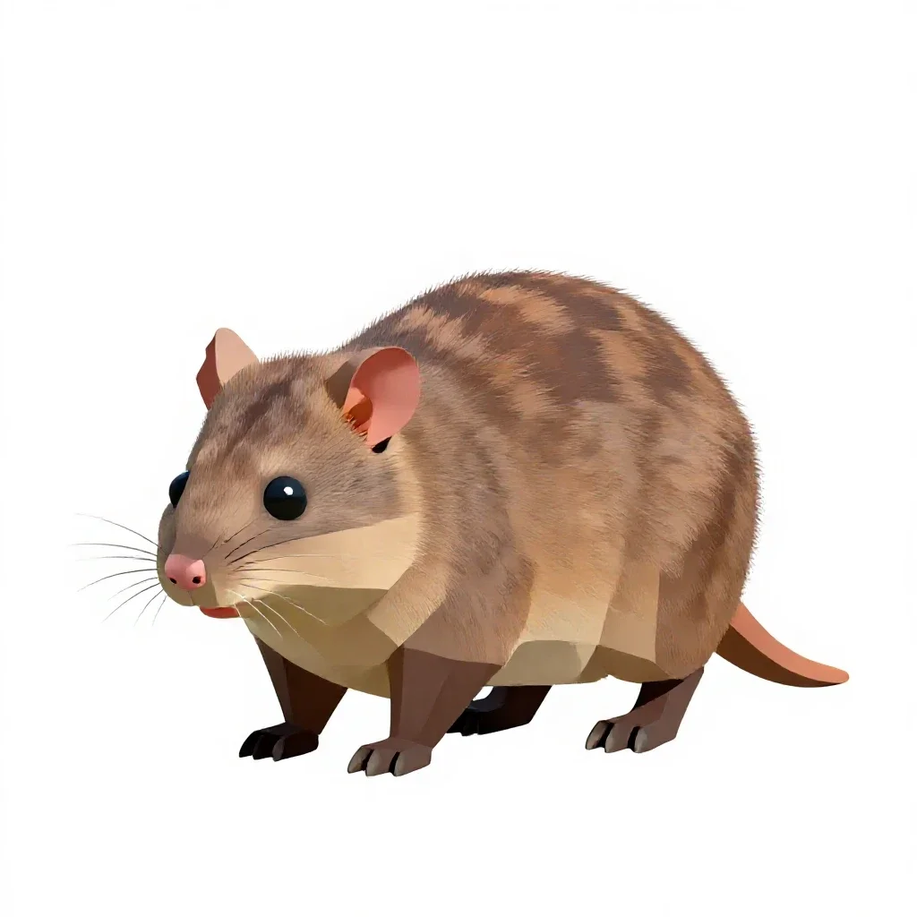 Potoroo isolated on a white background
