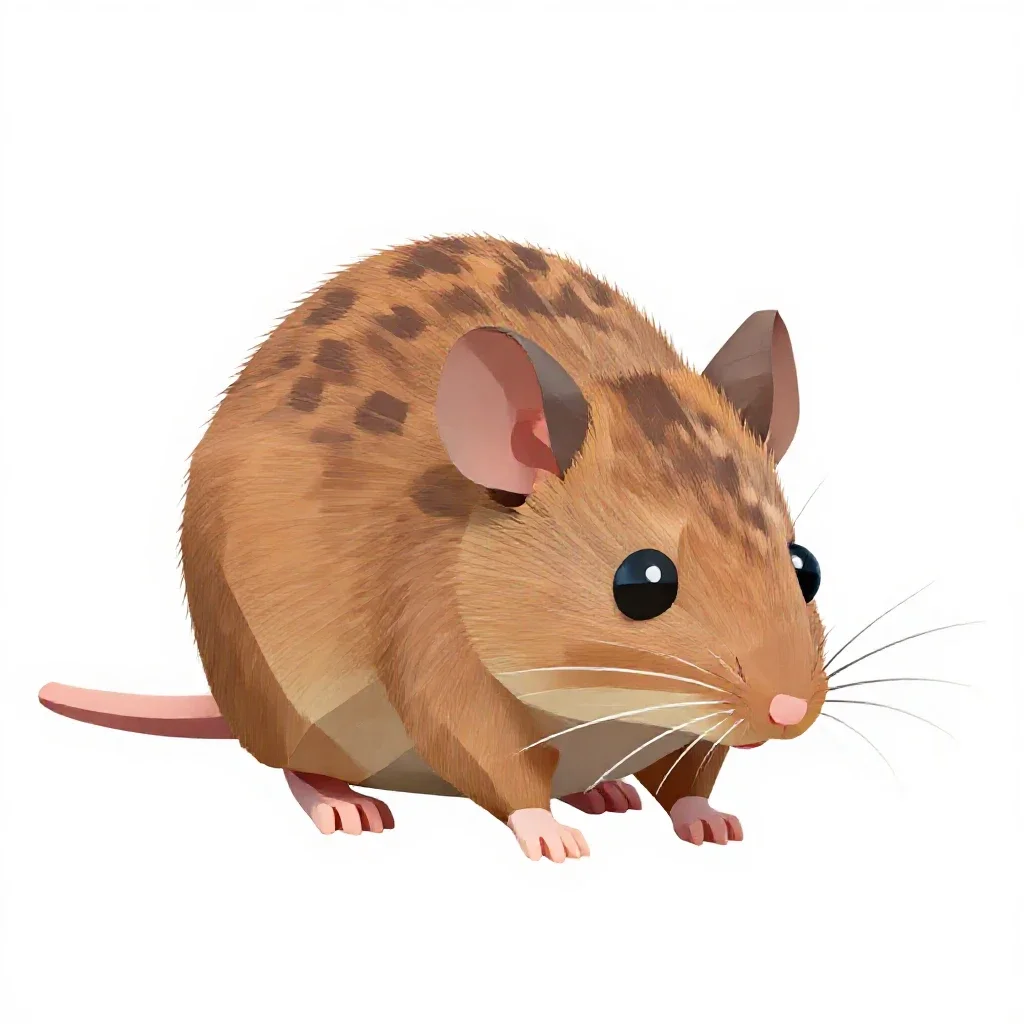 Pouched mouse isolated on a white background