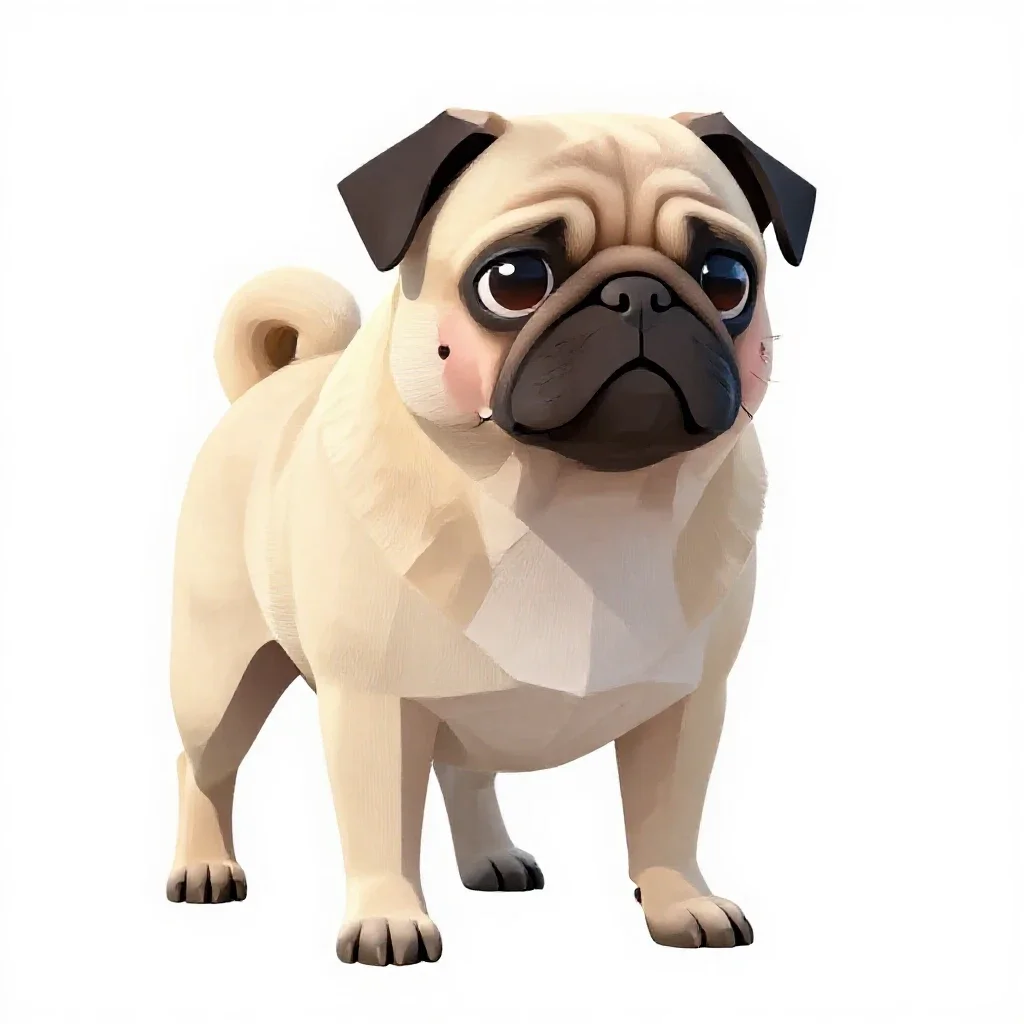 Pug isolated on a white background