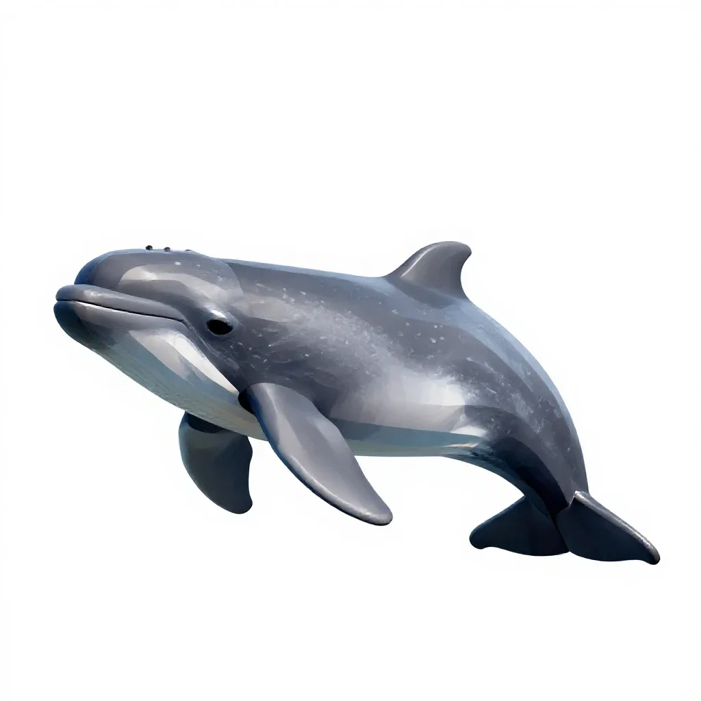 Pygmy sperm whale isolated on a white background