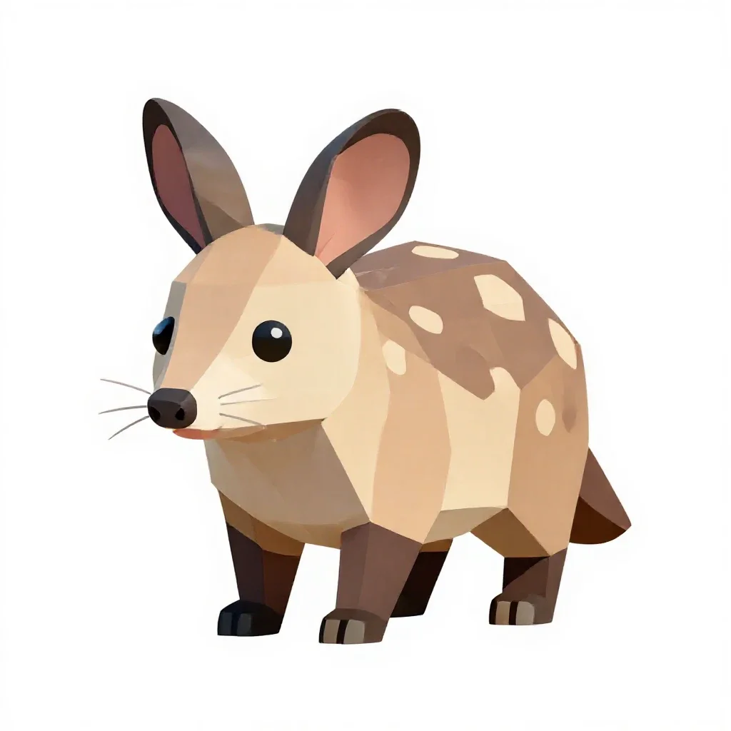 Rabbit-eared bandicoot isolated on a white background