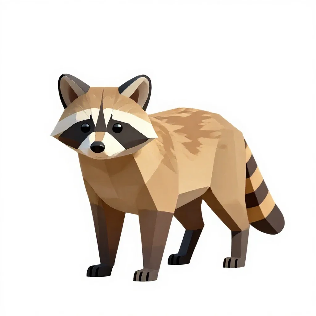 Raccoon dog isolated on a white background