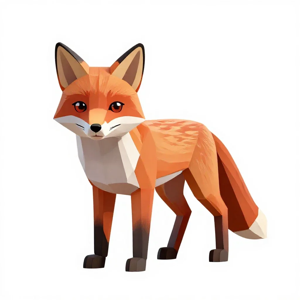 Red fox isolated on a white background