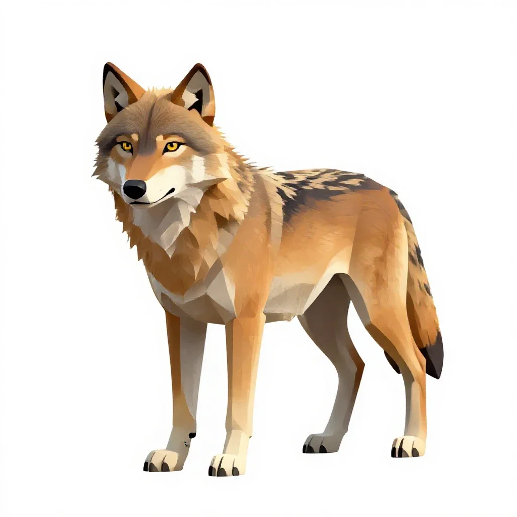 Red wolf isolated on a white background