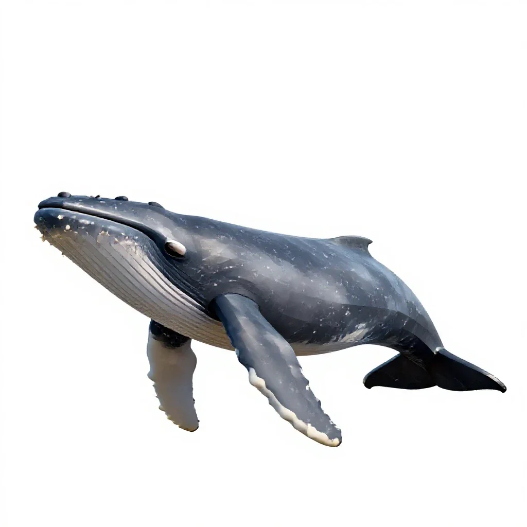 Right whale isolated on a white background