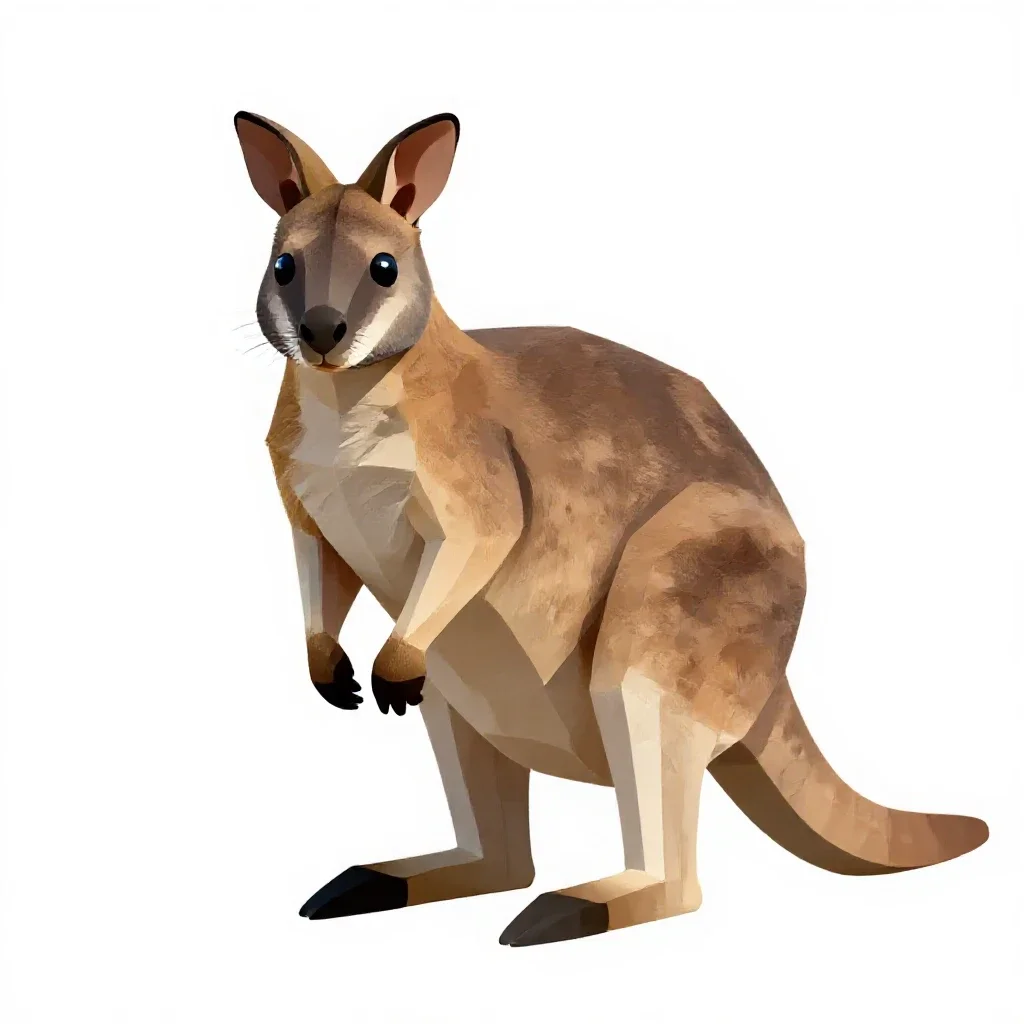 Rock wallaby isolated on a white background