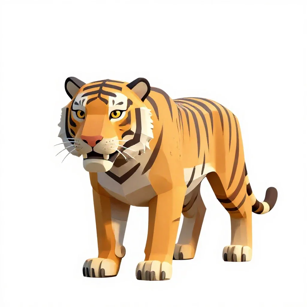 Saber-toothed tiger isolated on a white background