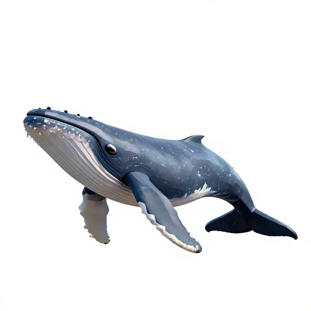 Sei whale isolated on a white background