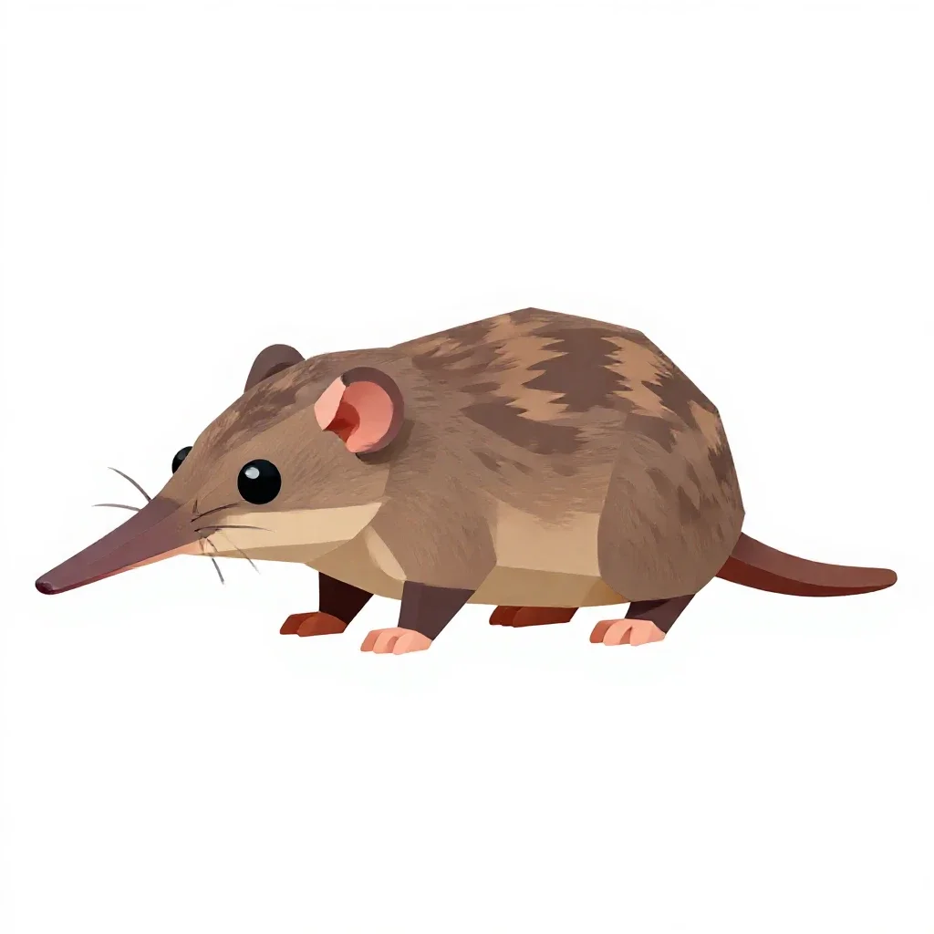 Shrew mole isolated on a white background