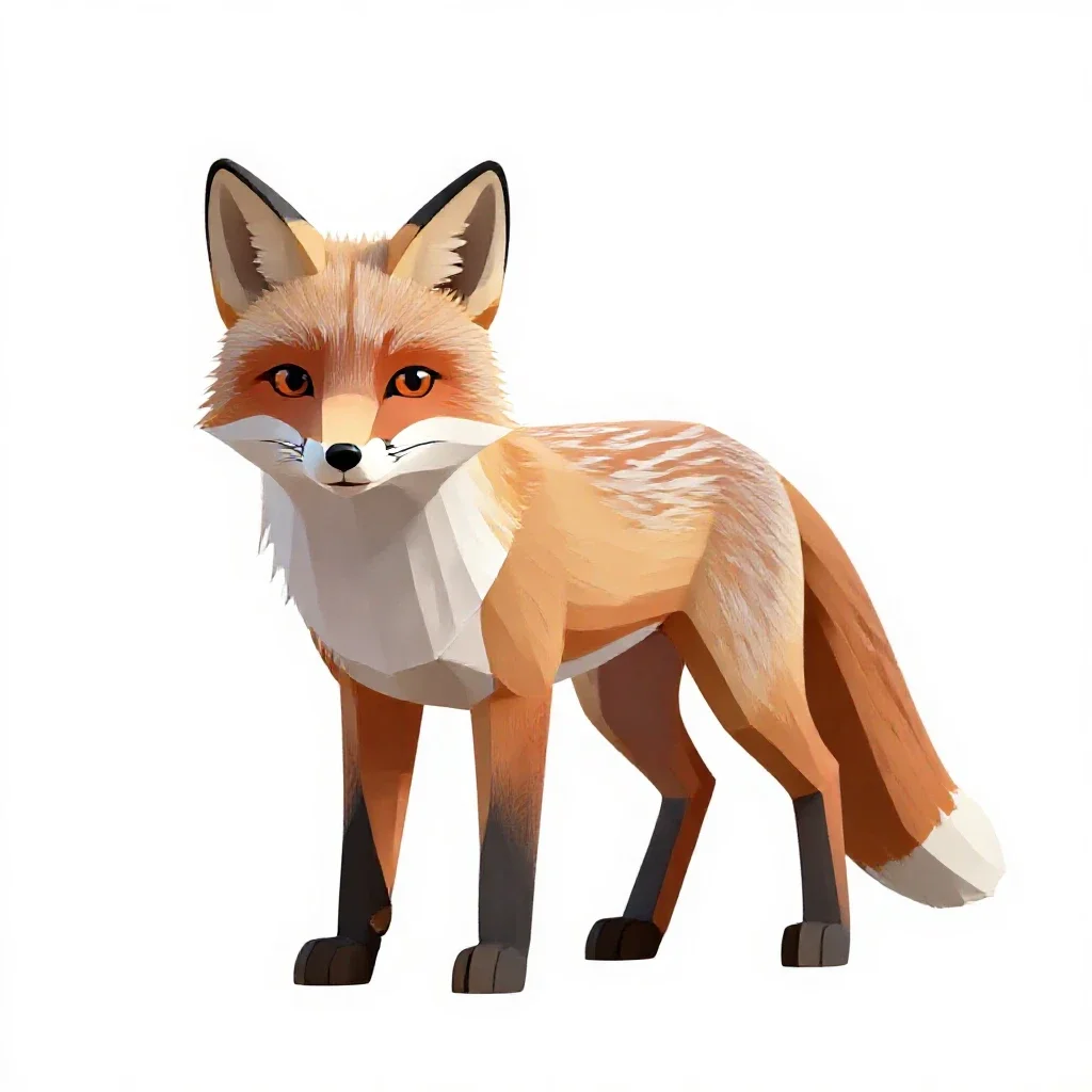 Silver fox isolated on a white background
