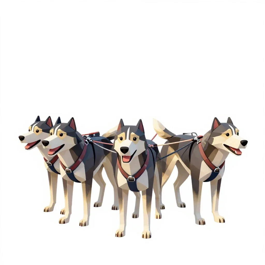 Sled dog isolated on a white background