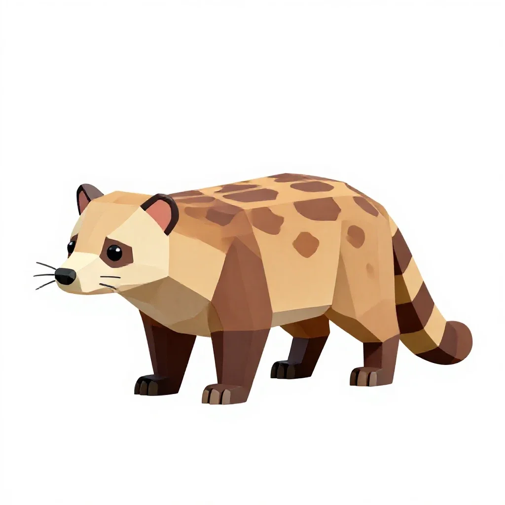 Small civet isolated on a white background
