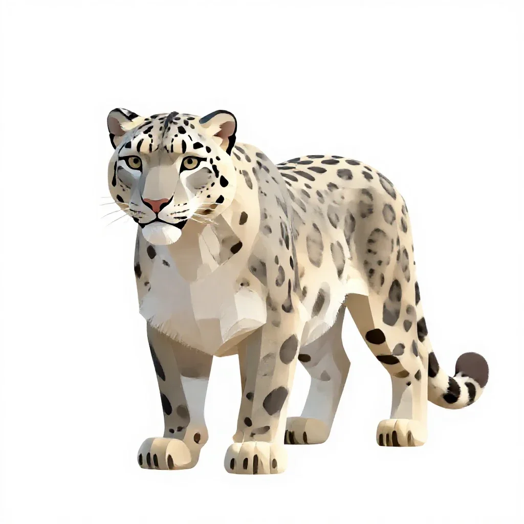 Snow leopard isolated on a white background