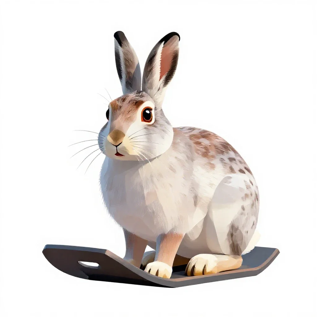 Snowshoe hare isolated on a white background