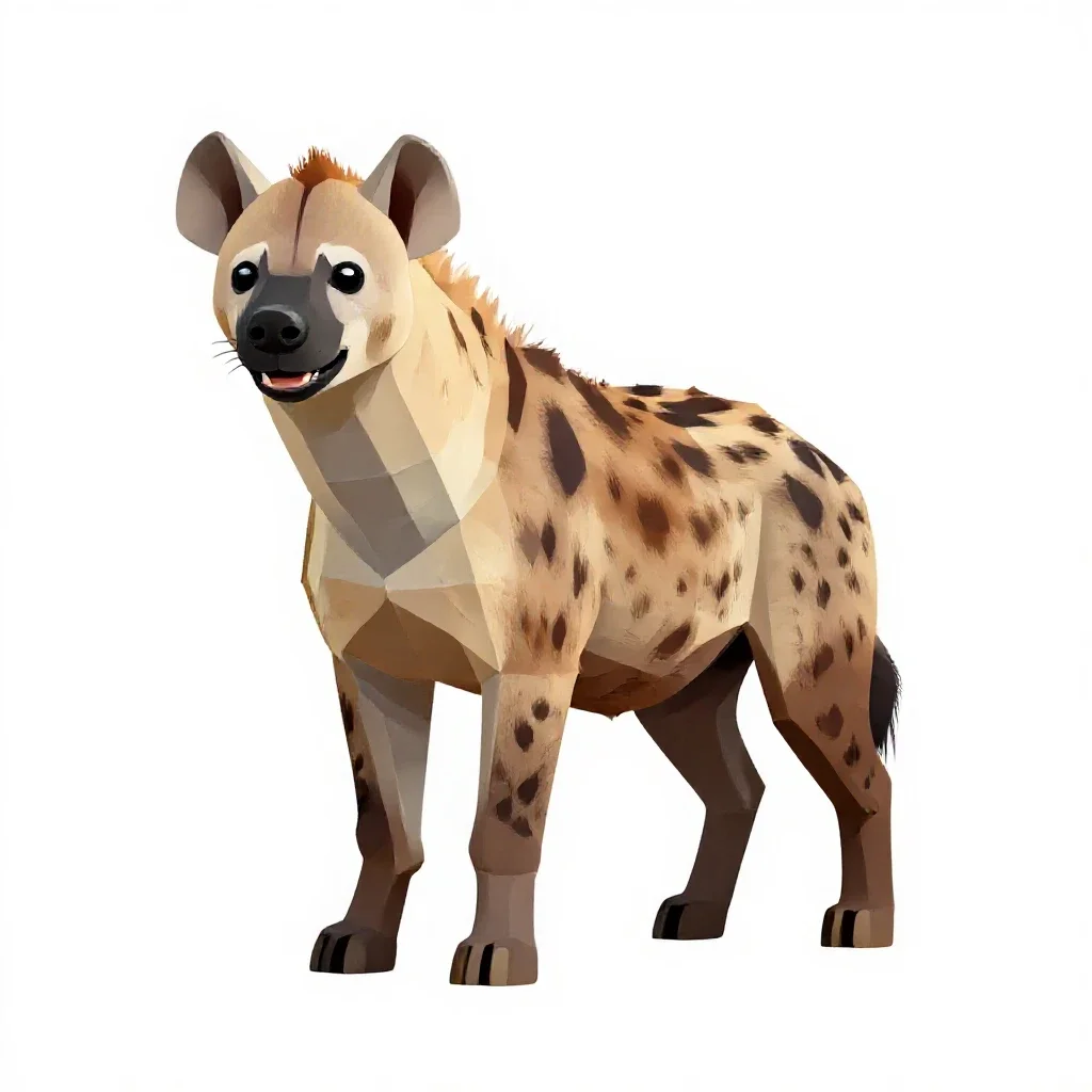 Spotted hyena isolated on a white background