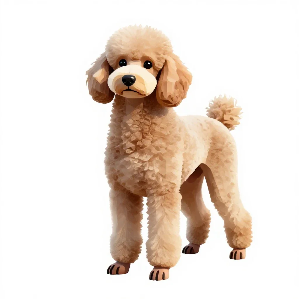 Standard poodle isolated on a white background