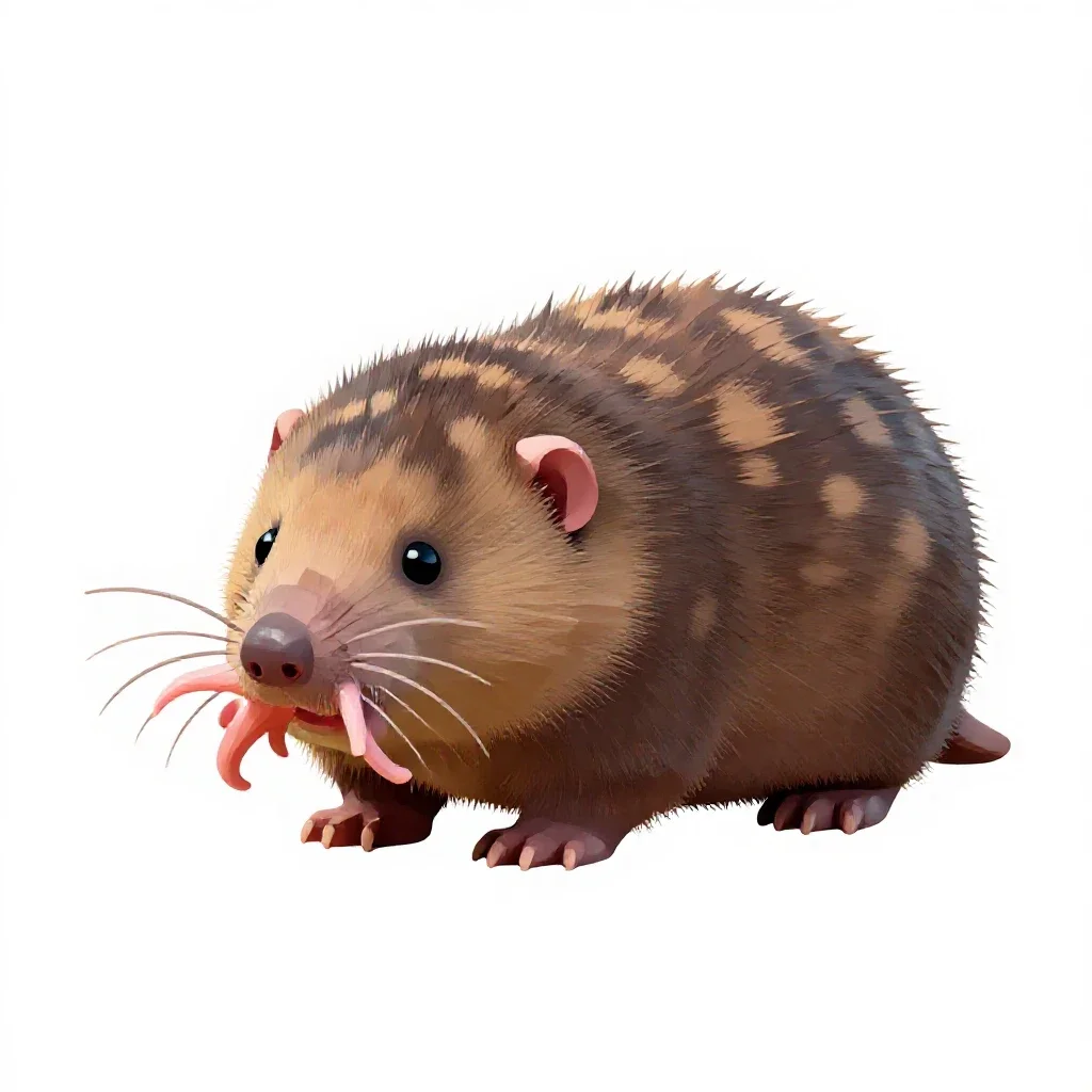 Starnose mole isolated on a white background