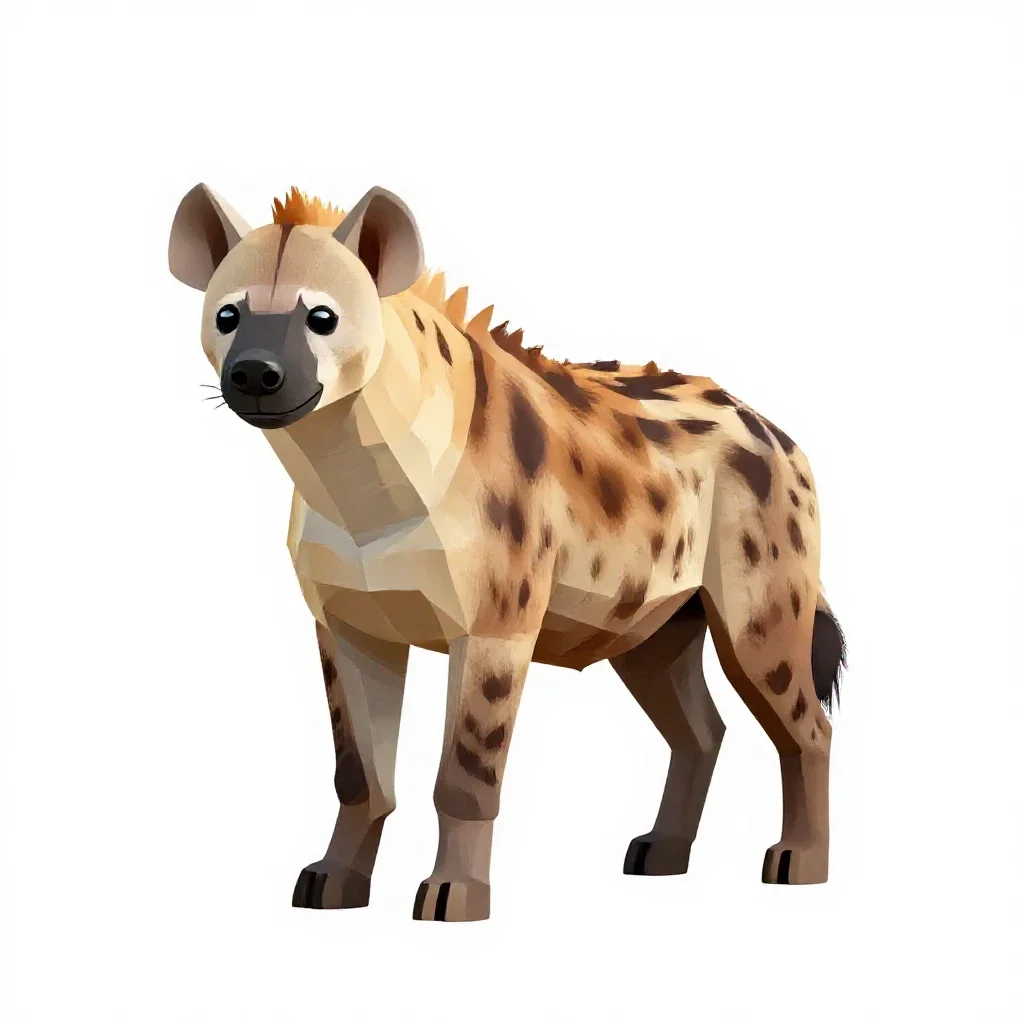 Striped hyena isolated on a white background
