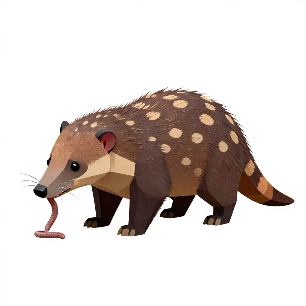 Tailless tenrec isolated on a white background