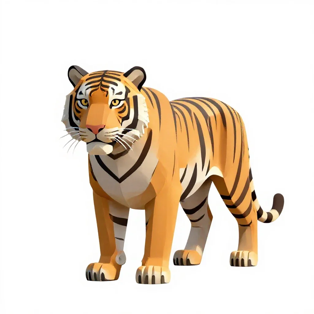 Tigress isolated on a white background