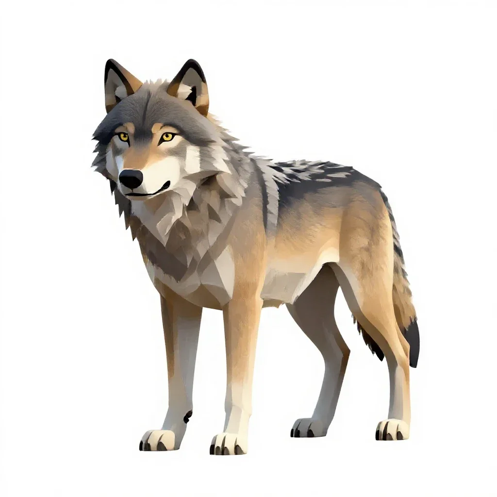 Timber wolf isolated on a white background